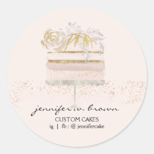 Unique Party Cake Bakery Classic Round Sticker