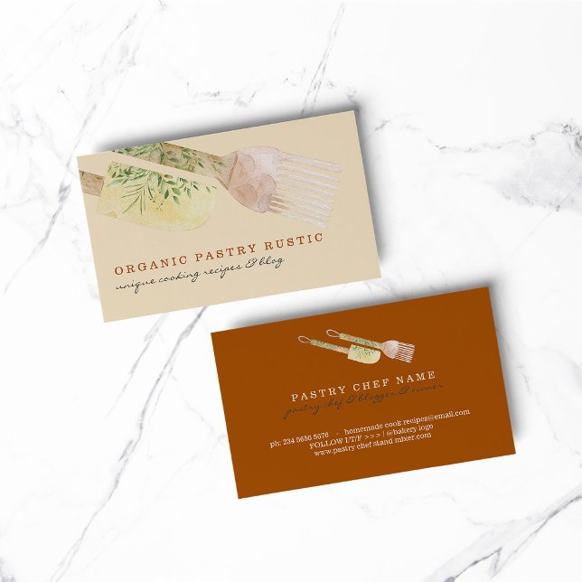 Unique Pastel Color Pastry Cake Bakery Cooker Chef Business Card (BAKERY PASTRY CHEF COOK CAKE event planner business)