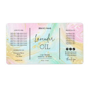 Unique Pastel Dropper Bottle Product Labels