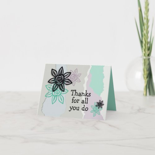 Unique Pastel Thank You For All You Do Card