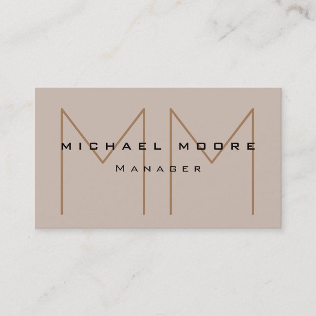 Unique Pastel Tones Initials Monogram Cute Business Card (Front)
