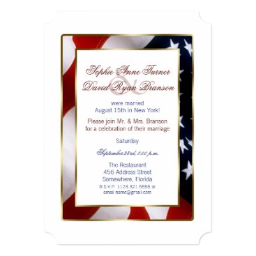 Unique Patriotic Elegant USA Flag Evening Wedding Invitation Unique Patriotic Elegant USA Flag Evening Wedding Invitation