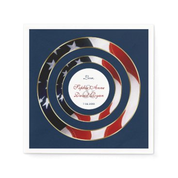 Unique Patriotic Elegant USA Flag Gold Wedding Napkin Unique Patriotic Elegant USA Flag Gold Wedding Napkin