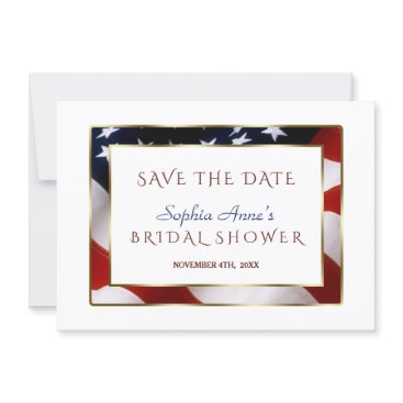 Unique Patriotic USA Flag Gold Save The Date Unique Patriotic USA Flag Gold Save The Date