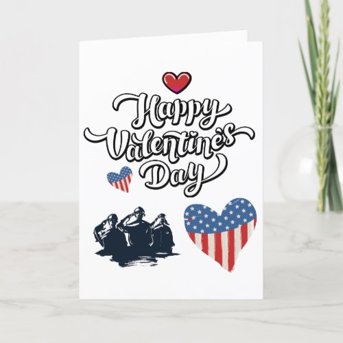 Unique Patriotic USA Flag Valentines Day  Holiday Card