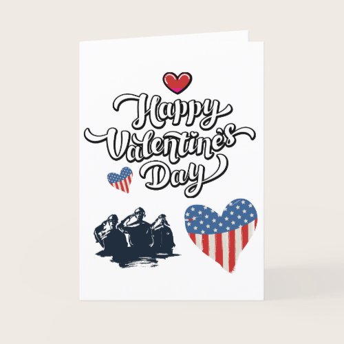 Unique Patriotic USA Flag Valentines Day  Holiday Card