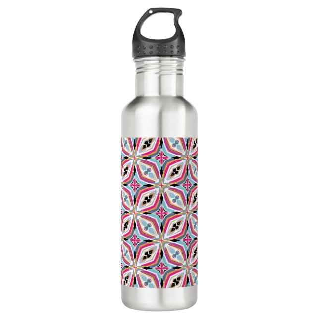 Unique Pattern Design Stainless Steel Water Bottle (Front)