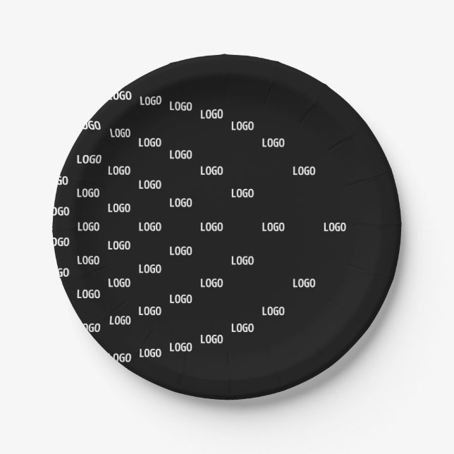 Unique Pattern Featuring Your Logo/Uploaded Image Paper Plates (Front)