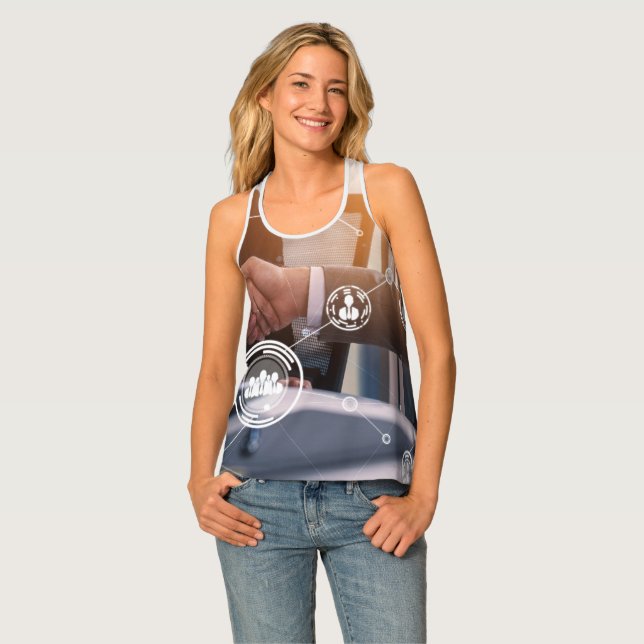 "Unique Pattern of Best Business Deal"  Tank Top (Front Full)