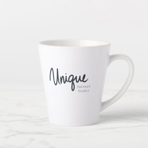 Unique Pattern Studio Logo with Gerbera Motif  Latte Mug