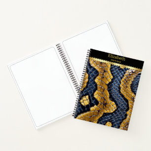 Unique patterns of a vibrant poisonous snake skin notebook