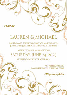 Peach And Gold Wedding Invitations Zazzle Unique Peach Gold Wedding Invitations Swirls