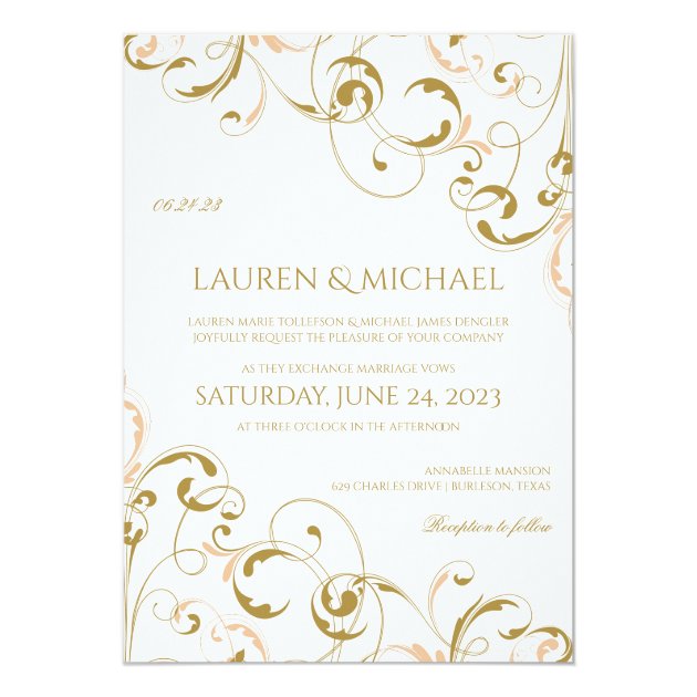 download peach and gold wedding