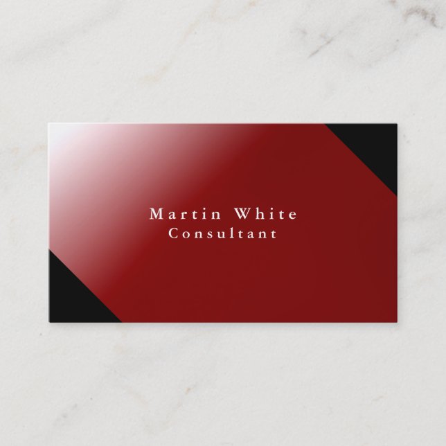 Unique Personal Black Red Professional Modern Business Card (Front)