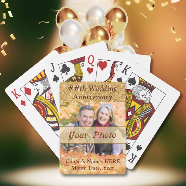 Unique Personalized Anniversary Photo Party Favors Poker Cards (50th Anniversary Party Favors. Cheap 50th anniversary gifts. Inexpensive 50 year anniversary gifts.)