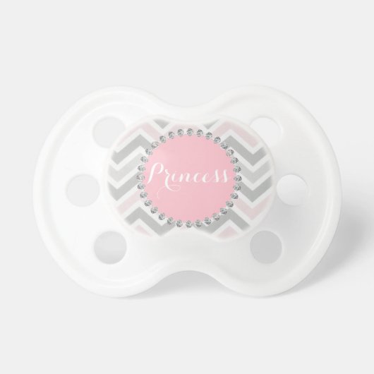 Unique Personalized Baby Girl Gifts Pink Princess Pacifier (Front)