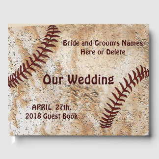 Unique Personalized Baseball Wedding Guest Book