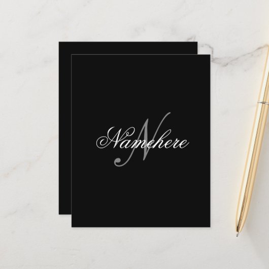 Unique Personalized Black and White Name Monogram (Front/Back In Situ)