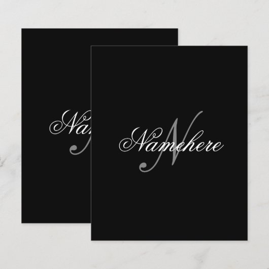 Unique Personalized Black and White Name Monogram (Front/Back)
