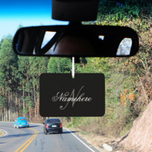 Unique Personalized Black and White Name Monogram Air Freshener