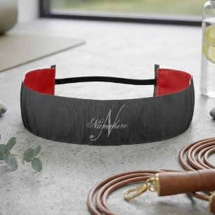 Unique Personalized Black and White Name Monogram Athletic Headband