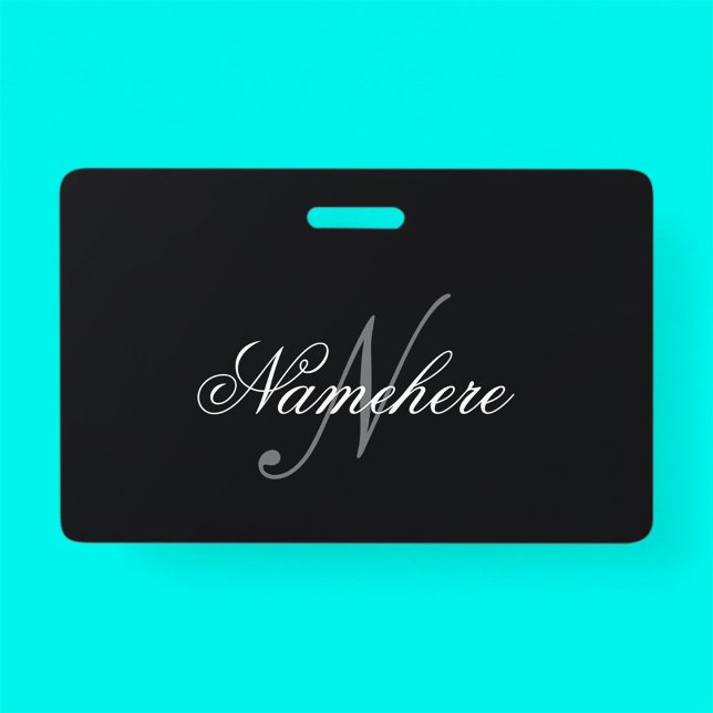 Unique Personalized Black and White Name Monogram Badge (Creator Uploaded)