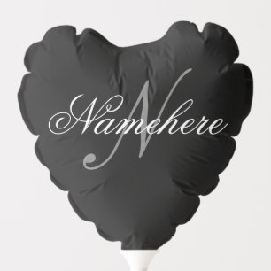 Unique Personalized Black and White Name Monogram Balloon