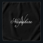 Unique Personalized Black and White Name Monogram Bandana<br><div class="desc">Personalized Unique Black and White Name Monogram Design for anyone.</div>