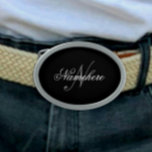 Unique Personalized Black and White Name Monogram Belt Buckle<br><div class="desc">Personalized Unique Black and White Name Monogram Design for anyone.</div>