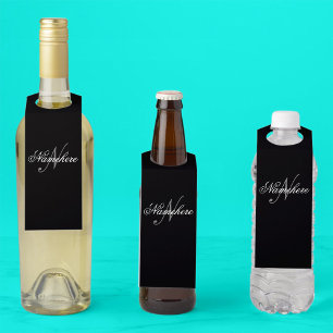 Unique Personalized Black and White Name Monogram Bottle Hanger Tag
