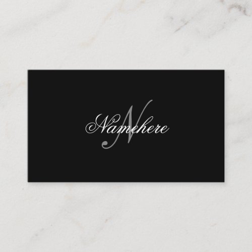 Unique Personalized Black and White Name Monogram Business Card