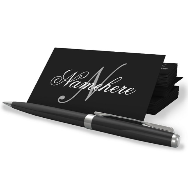 Unique Personalized Black and White Name Monogram Business Card (Creator Uploaded)