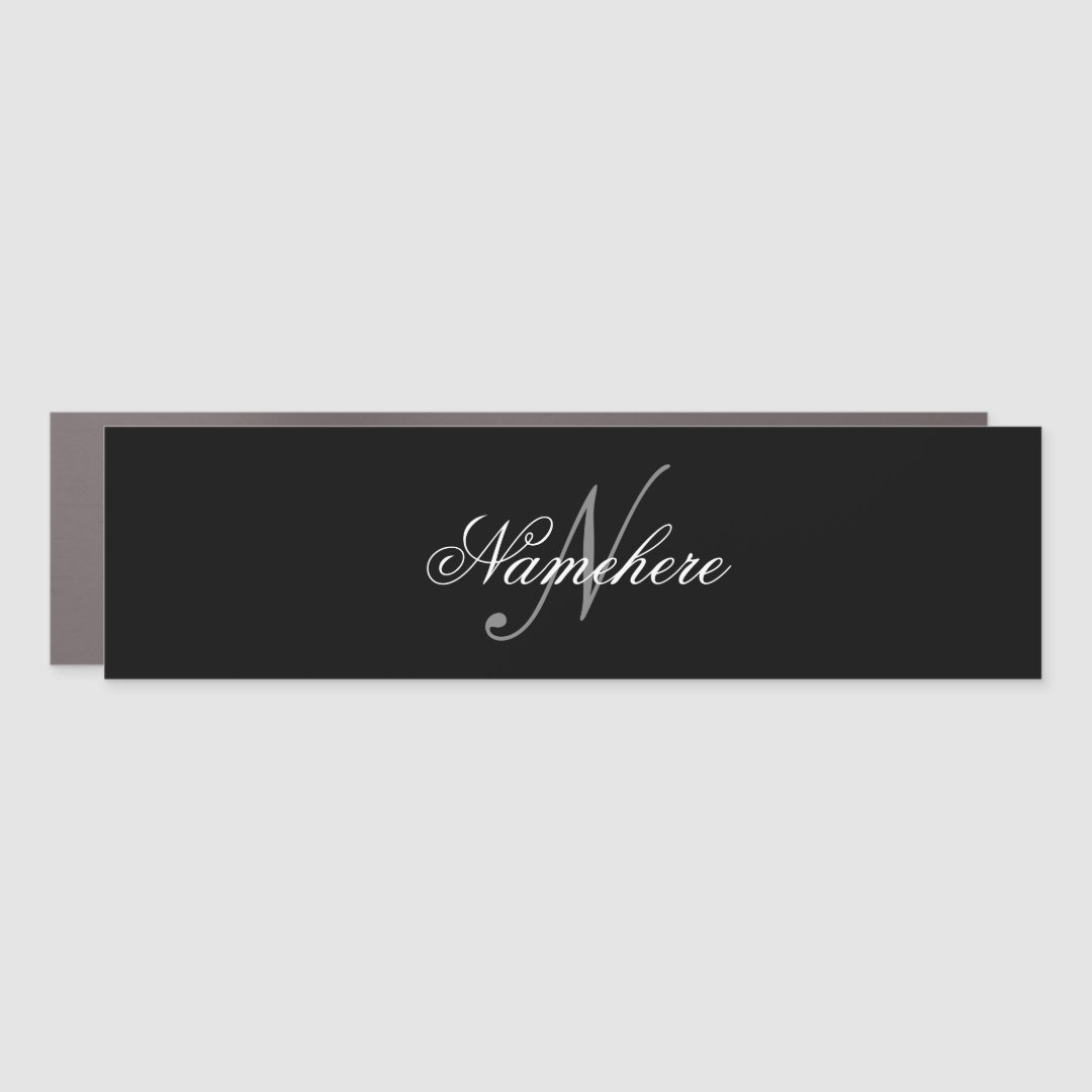 Unique Personalized Black and White Name Monogram Car Zazzle