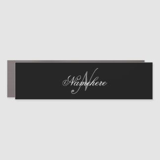 Unique Personalized Black and White Name Monogram Car Magnet