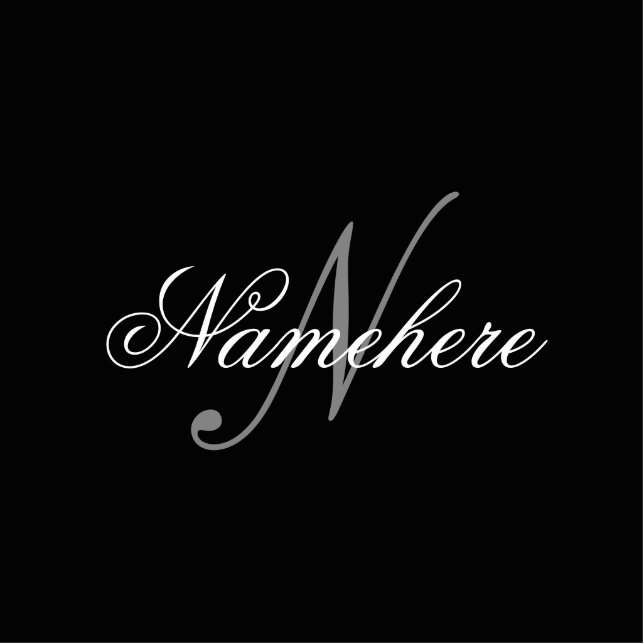 Unique Personalized Black and White Name Monogram Cutout (Front)