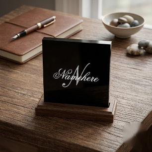 Unique Personalized Black and White Name Monogram Cutout