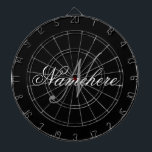 Unique Personalized Black and White Name Monogram Dart Board<br><div class="desc">Personalized Unique Black and White Name Monogram Design for anyone.</div>