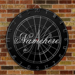 Unique Personalized Black and White Name Monogram Dart Board<br><div class="desc">Personalized Unique Black and White Name Monogram Design for anyone.</div>