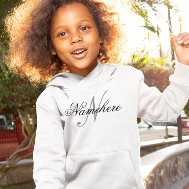 Unique Personalized Black and White Name Monogram  Hoodie (Creator Uploaded)