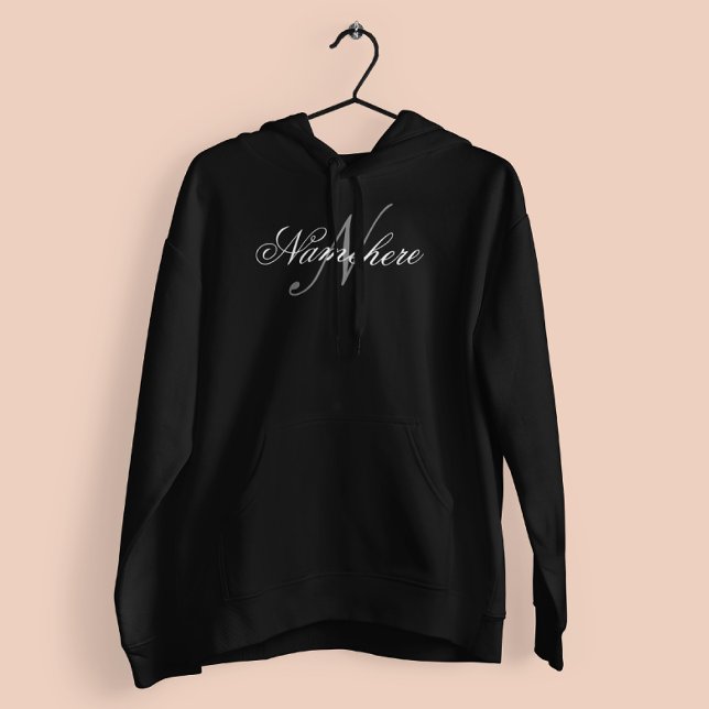 Unique Personalized Black and White Name Monogram  Hoodie (Creator Uploaded)