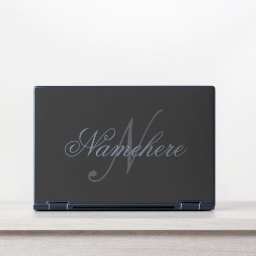 Unique Personalized Black and White Name Monogram HP Laptop Skin