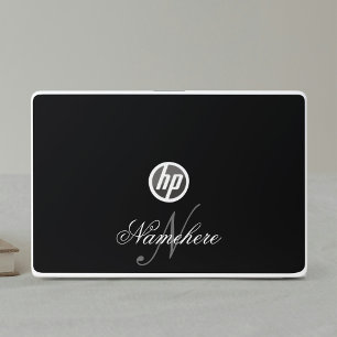 Unique Personalized Black and White Name Monogram HP Laptop Skin