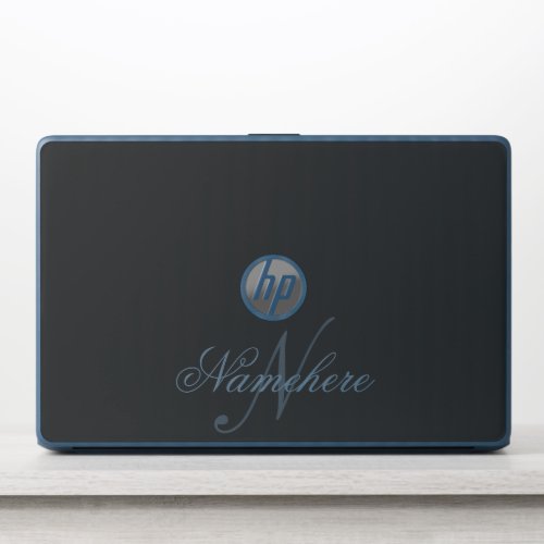 Unique Personalized Black and White Name Monogram HP Laptop Skin