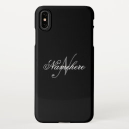 Unique Personalized Black and White Name Monogram  iPhone XS Max Case