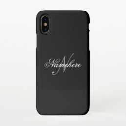Unique Personalized Black and White Name Monogram  iPhone XS Case