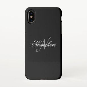 Unique Personalized Black and White Name Monogram  iPhone XS Case