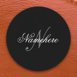 Unique Personalized Black and White Name Monogram Labels