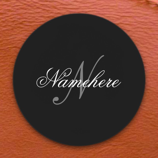 Unique Personalized Black and White Name Monogram Labels (Creator Uploaded)