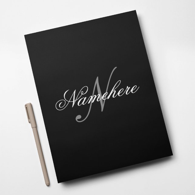 Unique Personalized Black and White Name Monogram Letterhead (Creator Uploaded)