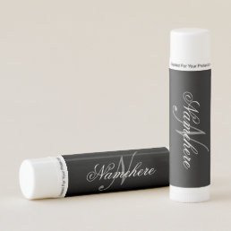 Unique Personalized Black and White Name Monogram Lip Balm